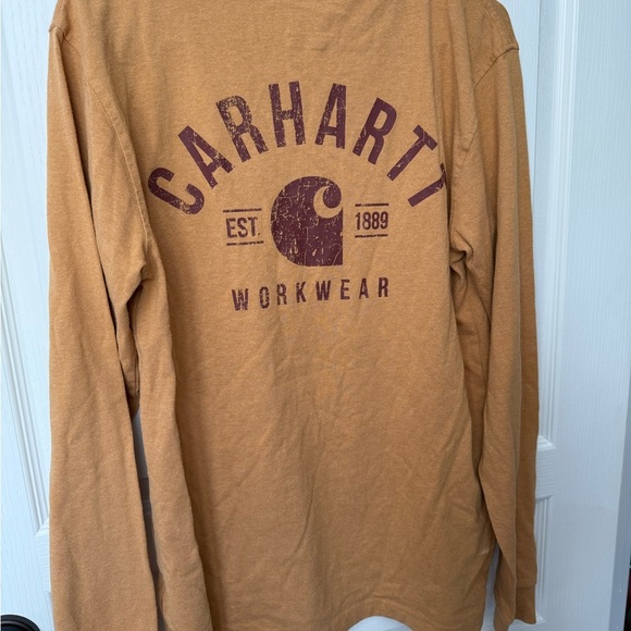 Carhartt Tan Long Sleeve Workwear Shirt - Picture 3 of 8